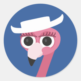 Texas Cowgirl Cowboy Flamingo Runder Aufkleber