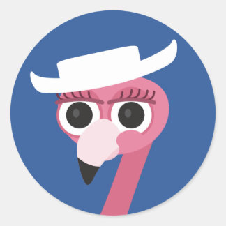 Texas Cowgirl Cowboy Flamingo Runder Aufkleber
