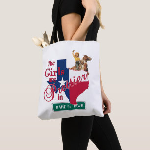 Texas Cowgirl Girls sind Hübscher in (IHRE STADT) Tasche
