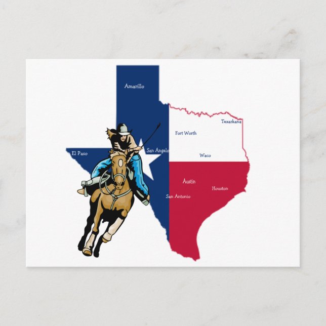 Texas Cowgirl Postkarte (Vorderseite)