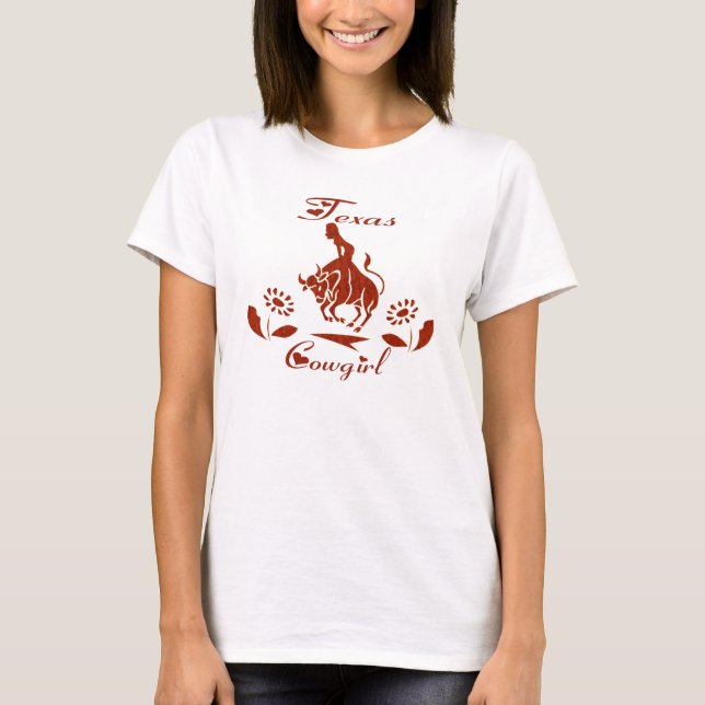 TEXAS-COWGIRL-SPAGHETTI-SPITZE T-Shirt (Vorderseite)