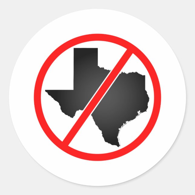 Texas Cross Out Symbol Runder Aufkleber (Vorderseite)