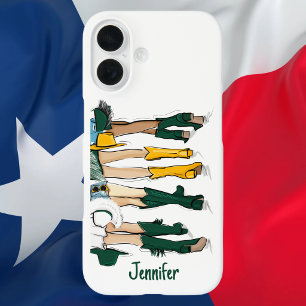 Texas Damen Mode Cowboy Stiefel Gold Grün iPhone 16 Hülle