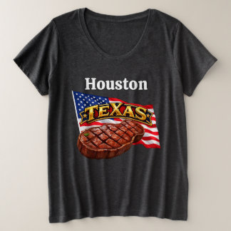 Texas Damen Übergrößen Dunkles T-Shirt