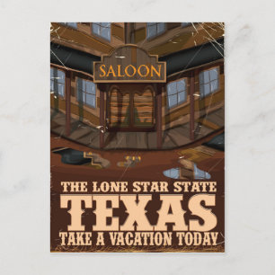 Texas 'Der einsame Sternenstaat' Reiseposter Postkarte