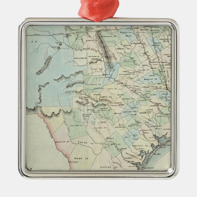 Texas der USA Silbernes Ornament (Vorne)