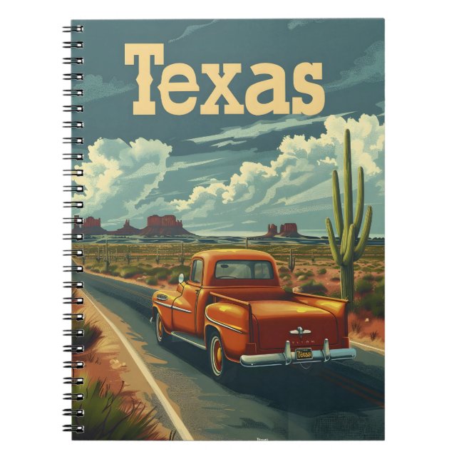 Texas Desert Vintage Car Notizblock (Vorderseite)