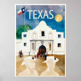 Texas, die Alamo, Reiseposter Poster