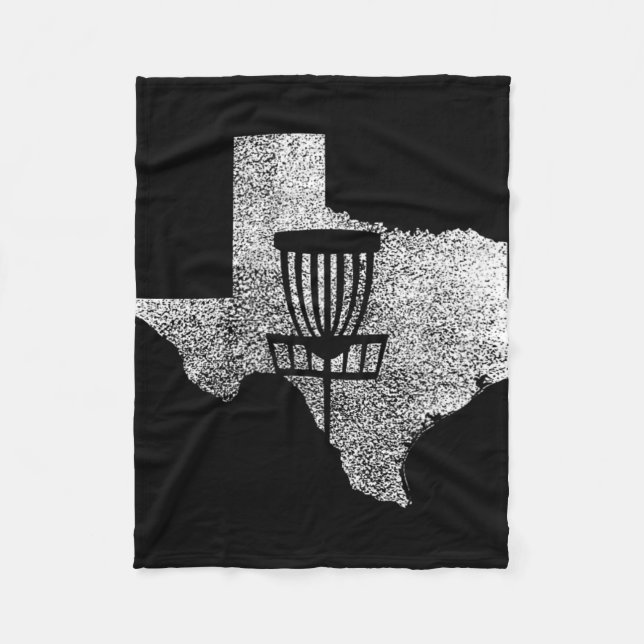 Texas Disc Golf Staat mit Sket Distressed Grafik Fleecedecke (Vorderseite)