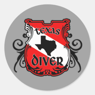 Texas Diver Runder Aufkleber