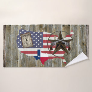 Texas Dueling Pistols Lone Star Staat Karte Badhandtuch Set