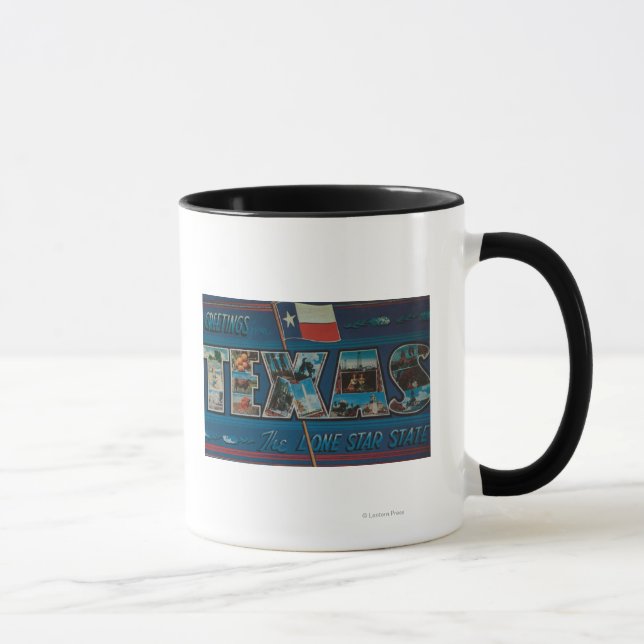 Texas (einstündige Flagge)Große Buchstabenszenen Tasse (Rechts)