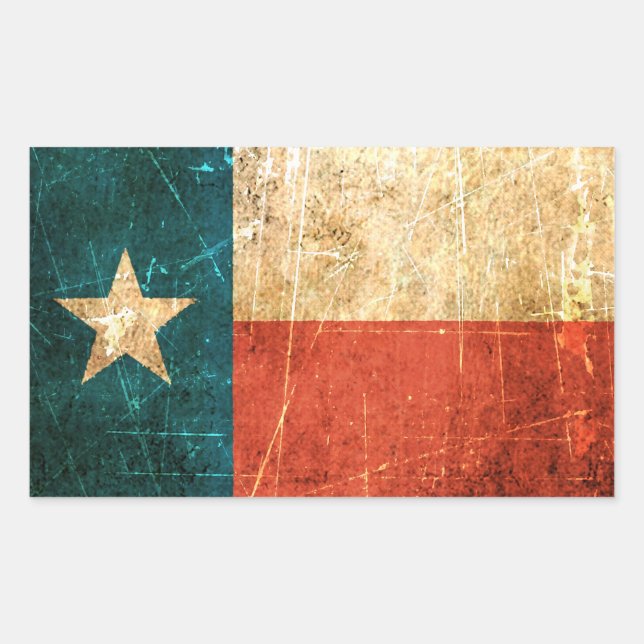 Texas-Fahne, gekocht Rechteckiger Aufkleber (Vorderseite)