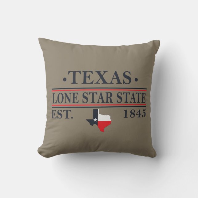 Texas Fahne Karte des einstündigen Staat Kissen (Vorderseite)