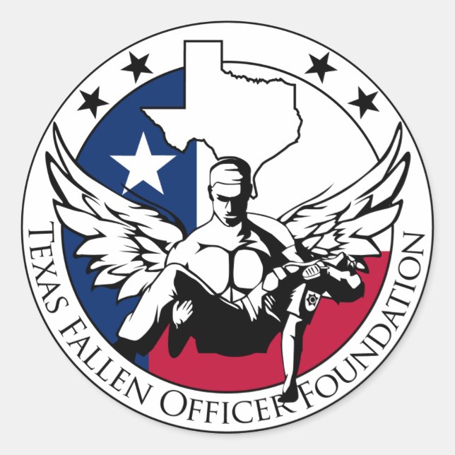 Texas Fallen Officer Foundation Runder Aufkleber (Vorderseite)