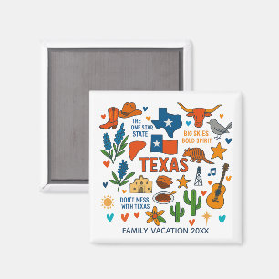 Texas Familien-Trip Andenken personalisiert Magnet