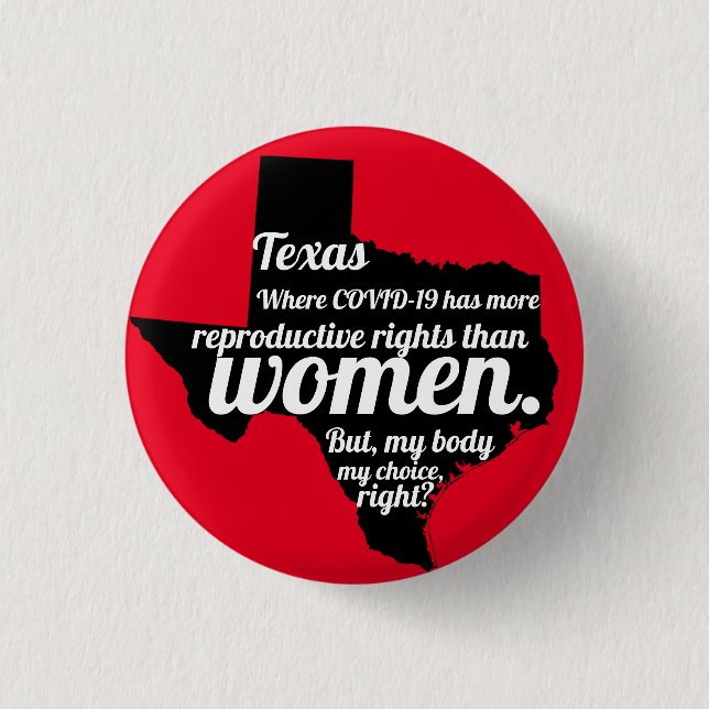 Texas Feminist Virus Custom Button (Vorderseite)