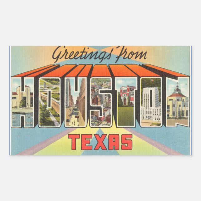 Texas, feuille de 4 autocollants Houston (Devant)