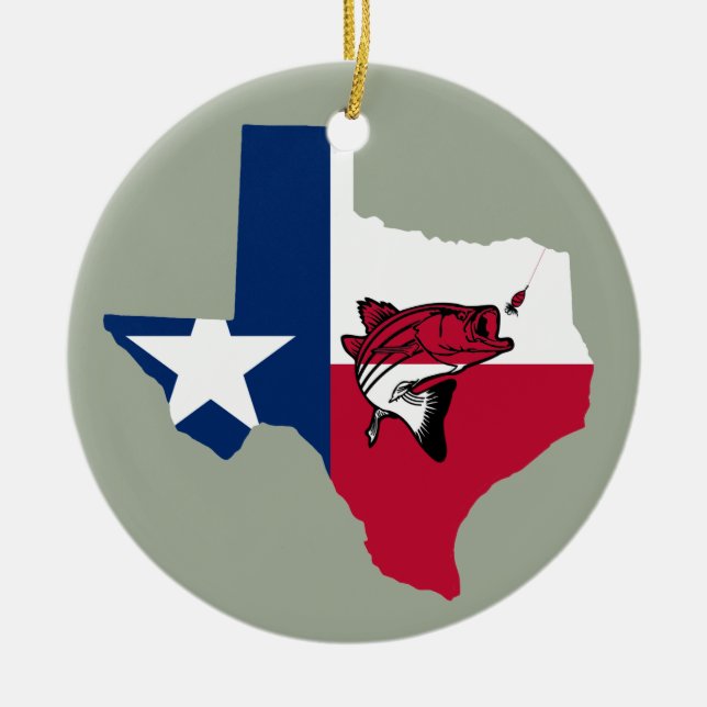 Texas Fishing Keramik Ornament (Vorne)