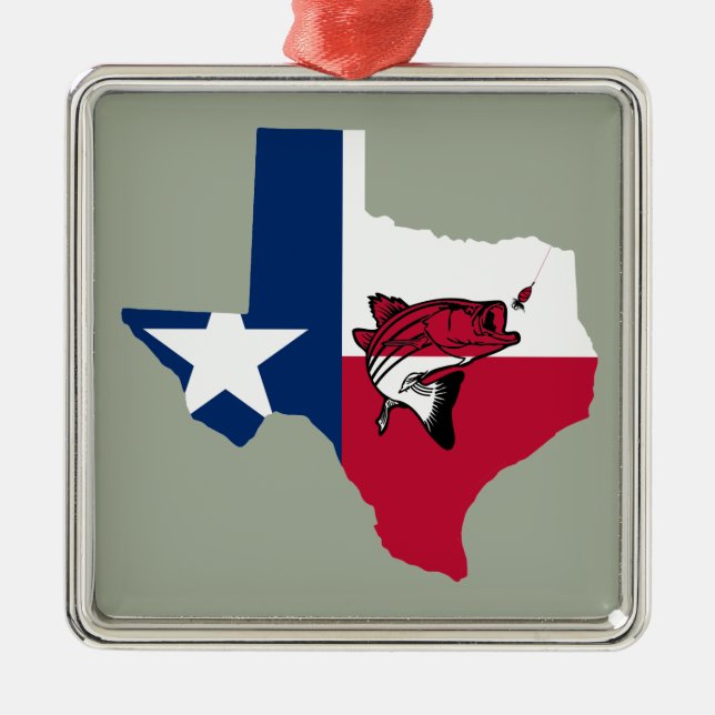 Texas Fishing Ornament Aus Metall (Vorne)