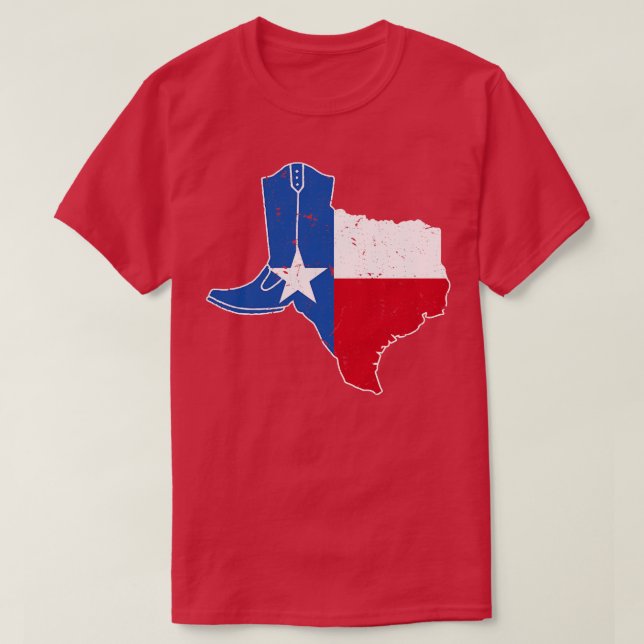 Texas Flag Cowboy Boot Cattleman T-Shirt (Design vorne)