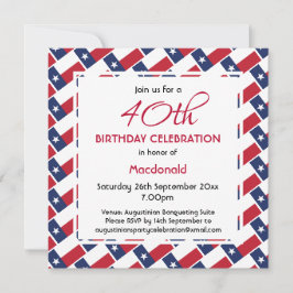 TEXAS FLAG Custom Geburtstagsfeier Texan Einladung