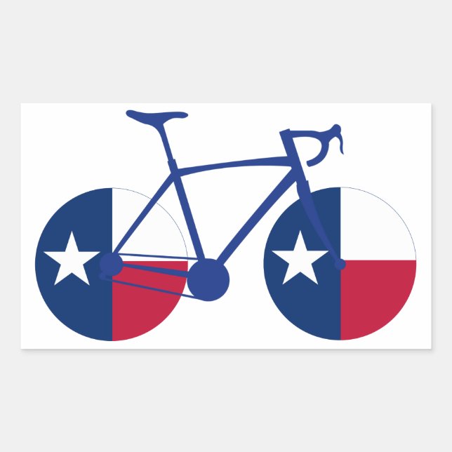 Texas Flag Cycling Rechteckiger Aufkleber (Vorderseite)