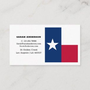 Texas Flag Elegante Business Cards / USA Visitenkarte