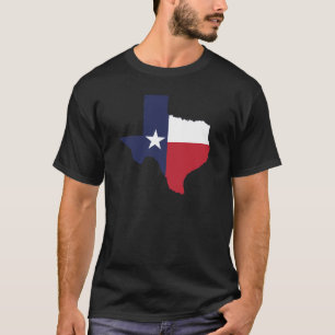 Texas Flag Karte Männerschwarz T-Shirt