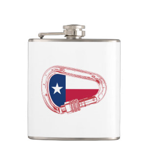 Texas Flag Kletterer Carabiner Flachmann
