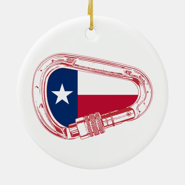 Texas Flag Kletterer Carabiner Keramik Ornament (Hinten)