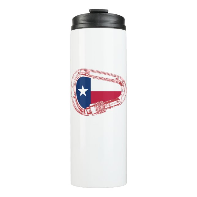 Texas Flag Kletterer Carabiner Thermosbecher (Vorderseite)