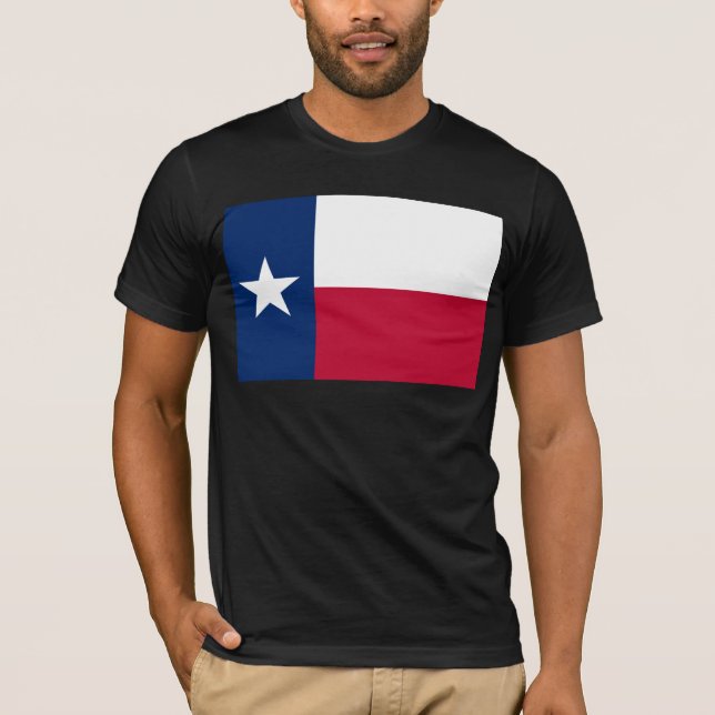 Texas Flag: Langorne, der texanische einstündige S T-Shirt (Vorderseite)