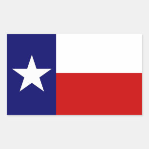Texas Flag Lone Star Staat Gepäckaufkleber Rechteckiger Aufkleber