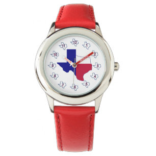Texas Flag Map Armbanduhr