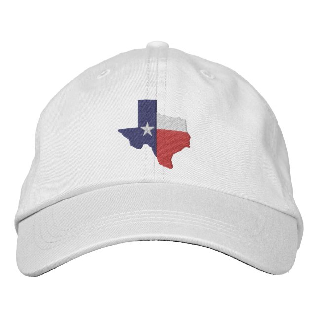 Texas Flag Map Bestickte Kappe (Vorderseite)