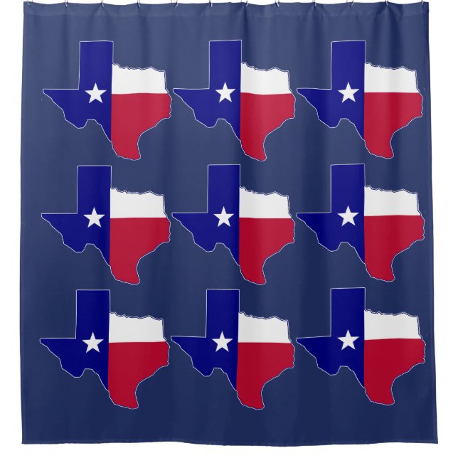 Texas Flag Map Duschvorhang (Vorderseite)