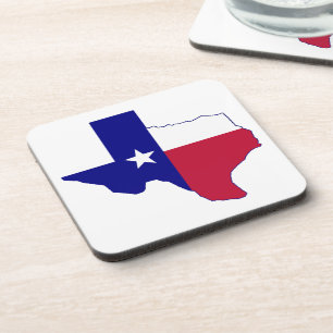 Texas Flag Map Getränkeuntersetzer