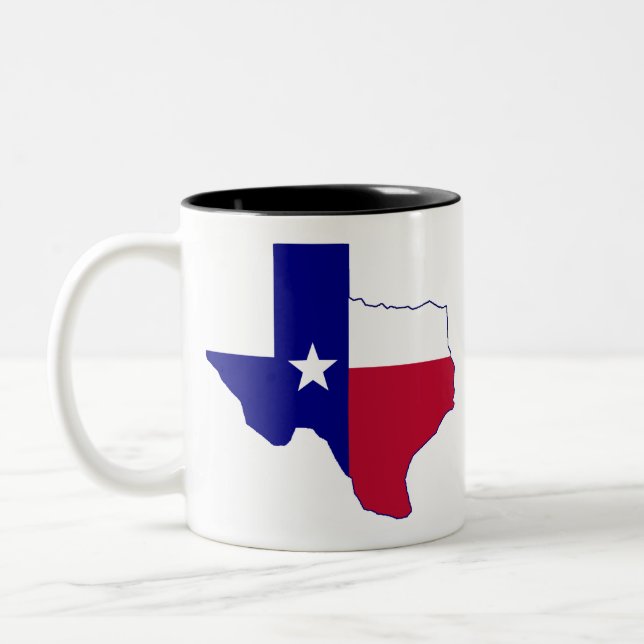 Texas Flag Map Zweifarbige Tasse (Links)