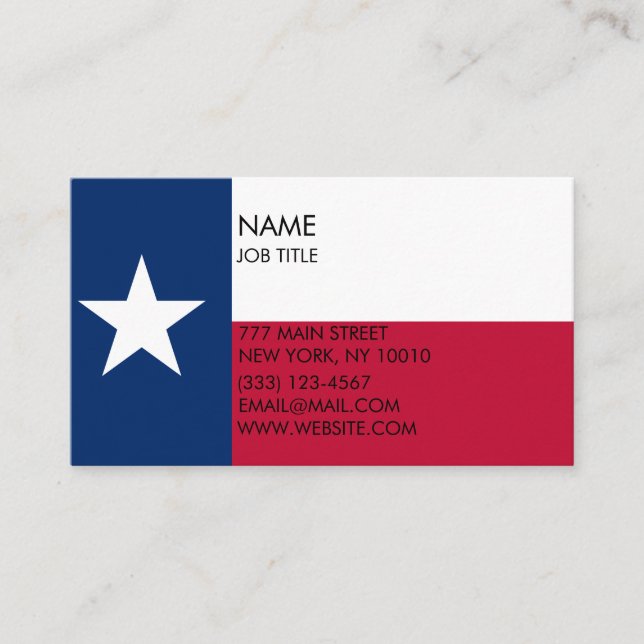 Texas Flag Modern Visitenkarte (Vorderseite)