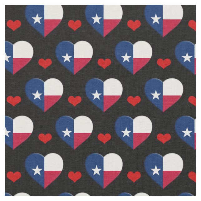 Texas Flag & Red Heart mode Fabric / USA Stoff (Nahaufnahme)