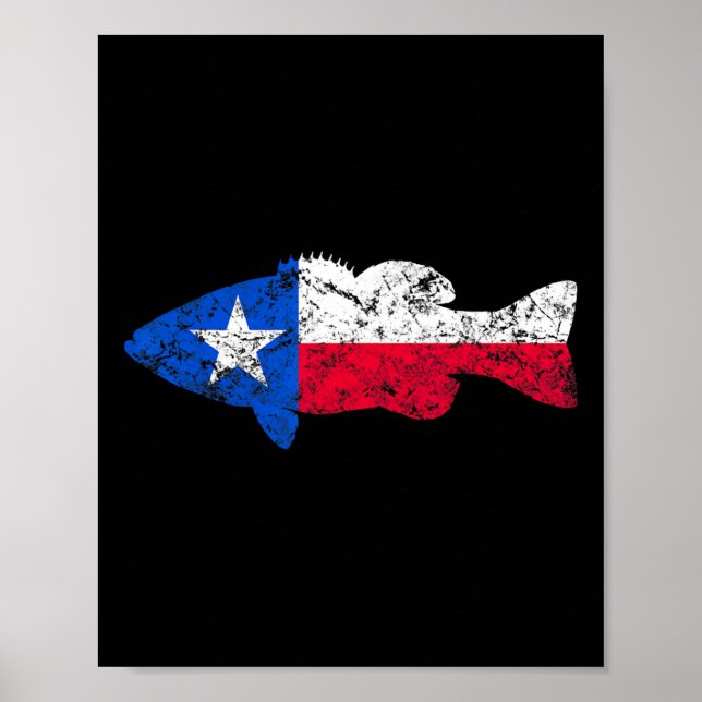 Texas Flag Smallmouth by Fishing Poster (Vorne)