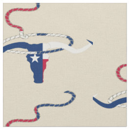 Texas Flag Steer Head Mit Seil auf lt Gewebe Stoff