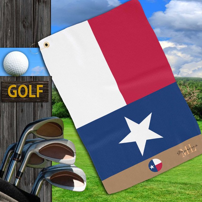 Texas Flag & Texas mit Monogramm / Golftücher Golfhandtuch (Von Creator hochgeladen)