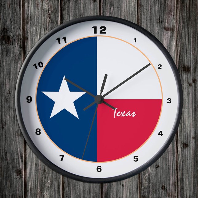 Texas Flag & Texas Mode /design USA Runde Wanduhr (Von Creator hochgeladen)