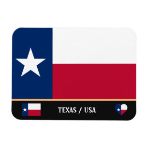 Texas Flag & Texas Staat / Reise Amerika Magnet