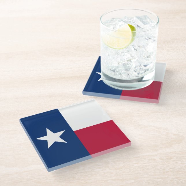 Texas-Flagge Glasuntersetzer (Schrägansicht)