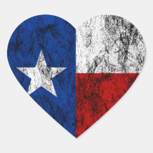 texas-Flagge Herz-Aufkleber