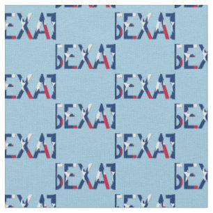 Texas-Flagge im Wort Texas auf lt-Blau Stoff
