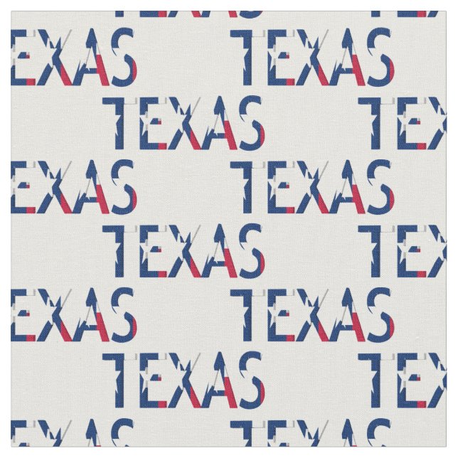 Texas-Flagge im Wort Texas Stoff (Nahaufnahme)